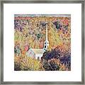 Fall Colors Surround Vermont Church Framed Print