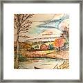Fall Time At The Countryside Painting Boat Claudy Sky Fall Time Fall Colors Lake Art Autumn Background Beauty Brook Bush Calmness Cloud Coast Creek Day Drawing Foliage Forest Freshness Grass Green Framed Print
