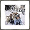 Family With Dog Framed Print