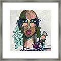 Fashion Girl With Bird Framed Print