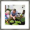 Father And Daughter Harvest Framed Print