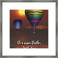 Father Fantasy Balloons In Sunset Above The Sea Father's Day Framed Print
