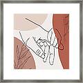 Father / Mother And Child Fine Line Wall Art Graphic Framed Print