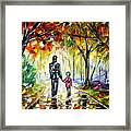 Father With Daughter In The Park Framed Print