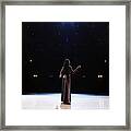 Female Opera Singer Performing Solo On Stage, Rear View Framed Print