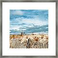 Fences On The Dune At Sandy Hook Framed Print