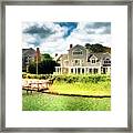 Ferry Passing By Hyannis Framed Print