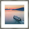 Ferry Sunset2 Vertical Framed Print