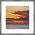 Fiery Blaze Painted Sunset Over Catalina Island Framed Print