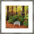 Find Your Peace In Autumn On A Bench Framed Print