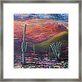 Finger Rock Sunset, Catalina Mountains, Tucson Arizona Framed Print