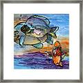 Fish - Light Rays Of Color Framed Print