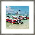 Fishing Boats Playa Del Carmen Framed Print