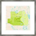 Fl Marion County Vector Map Green Framed Print