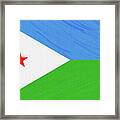 Flag Of Djibouti ,  County Flag Painting Ca 2020 By Ahmet Asar Framed Print