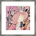 Flight Of The Cranes - Kimono Series Framed Print