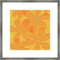 Floral Abstract In Yellow Orange Framed Print