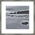 Florencia Bay Beach At Low Tide Black And White Framed Print