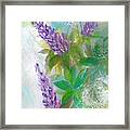 Flowering Weeds And Lupine Painting Framed Print