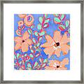 Flowers And Foliage - Abstract Flowers Acrylic Painting Framed Print