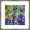 Flowers Groovin' In Blue Framed Print