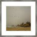 Foggy Beach Day Framed Print