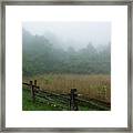 Foggy Pasture On The Blue Ridge Parkway Framed Print
