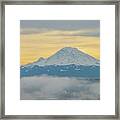 Foggy Rainier Framed Print