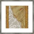 Washed Away- Footprints, Foam, And Fate Framed Print