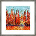 Forest Painting In The Fall - Autumn Season Framed Print