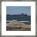 Freighter At Whitefish Point Framed Print