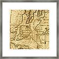 French Map Of New York, Islands And Harbor Framed Print