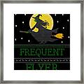 Frequent Flyer Ugly Halloween Witch Sweater Framed Print