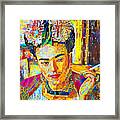 Frida Kahlo In Contemporary Vibrant Happy Color Motif 20200427 Framed Print