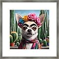 Fridog Kahlo Framed Print