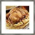 Fried Chicken And Waffles Framed Print