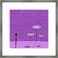 Friendly Aliens Visit Purple Planet Framed Print