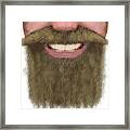 Full Beard Facial Hair Male Novelty Face Mask Framed Print