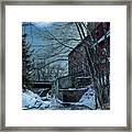 Full Moon Over Red Mill In Jericho Vermont Framed Print