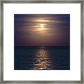 Full Moon Rising Over The Sea Framed Print