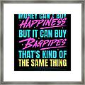 Funny Bagpipe Vaporwave Bagpiper Framed Print