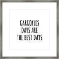 Funny Gargoyles Days Are The Best Days Gift Idea For Hobby Lover Fan Quote Inspirational Gag Framed Print