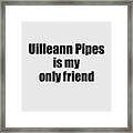 Funny Uilleann Pipes Is My Only Friend Quote Musician Gift For Instrument Player Pun Framed Print