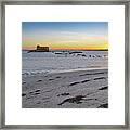 Fuzeta Beach Sunset Scenery And Landmark. Portugal Framed Print