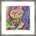 Garden Goddess Of The Hummingbird Framed Print