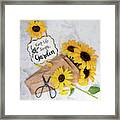 Garden With Sunflowers Framed Print