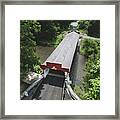 Geiger Covered Bridge Aerial Long View Framed Print