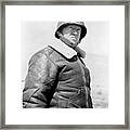 General George Patton, Wearing Leather Jacket And Helmet With Three Stars Framed Print