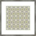 Geometric Designer Pattern 2733 - Orange Cream Grey Framed Print