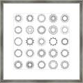 Geometric Sunburst Set Framed Print